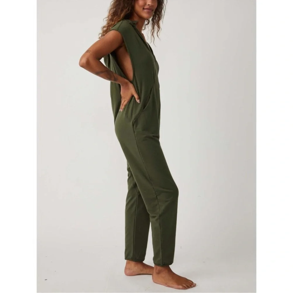 Free People FP Movement Nothing But Sweats One Piece Hooded Jumpsuit